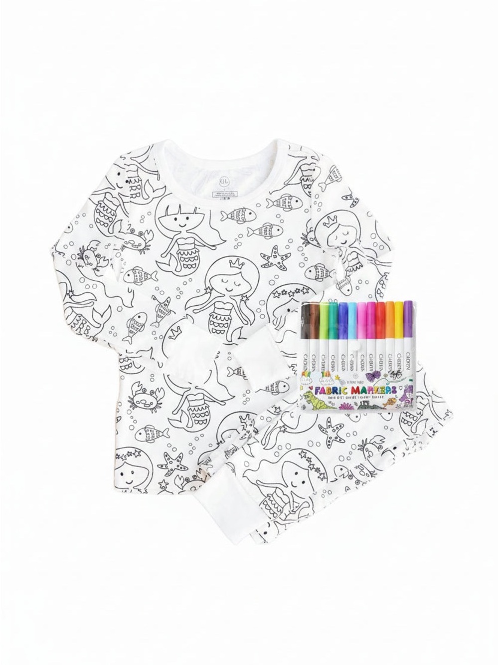 NWT Kids' Mermaid Coloring Pajama Set (does not come with markers)